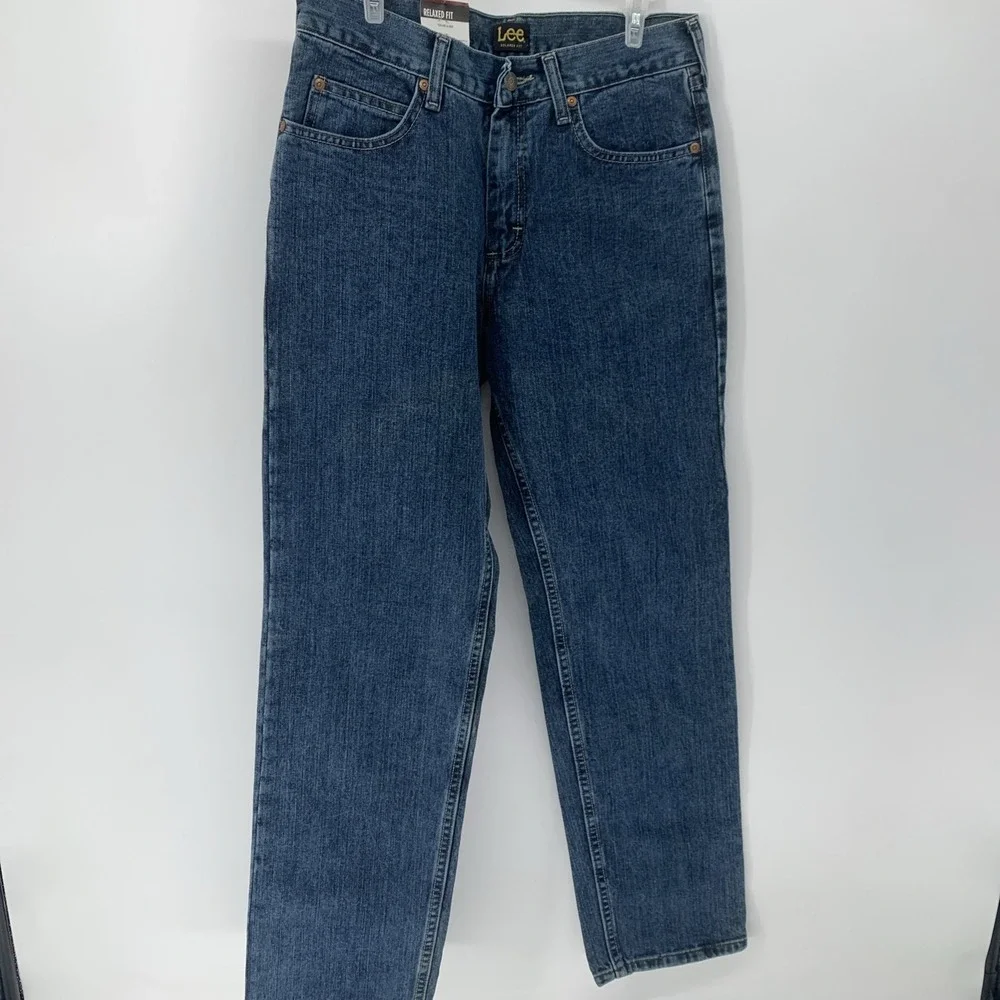 New Men's Lee Denim Jeans Newman Relaxed Fit  Straight Leg  Blue Size 30 x 32